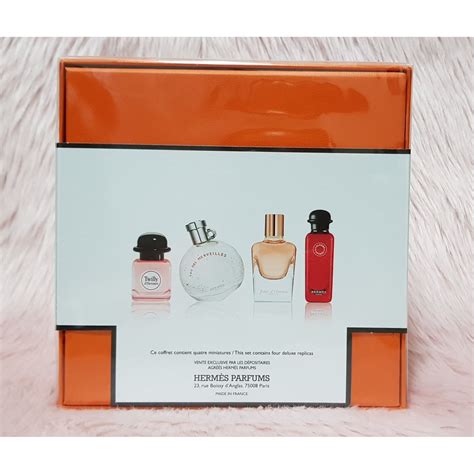 hermes gift box perfume|Hermes miniature perfume gift set.